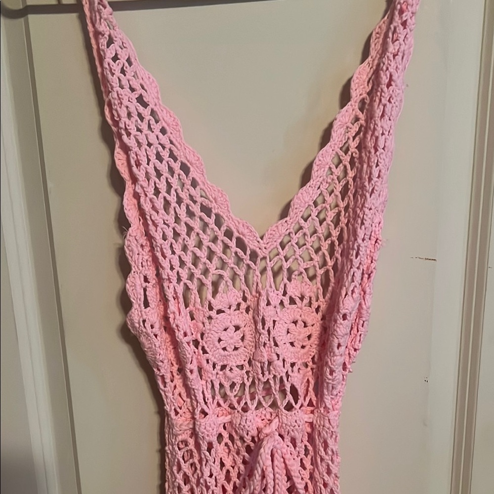 Pink Knitted Sleeveless Dress